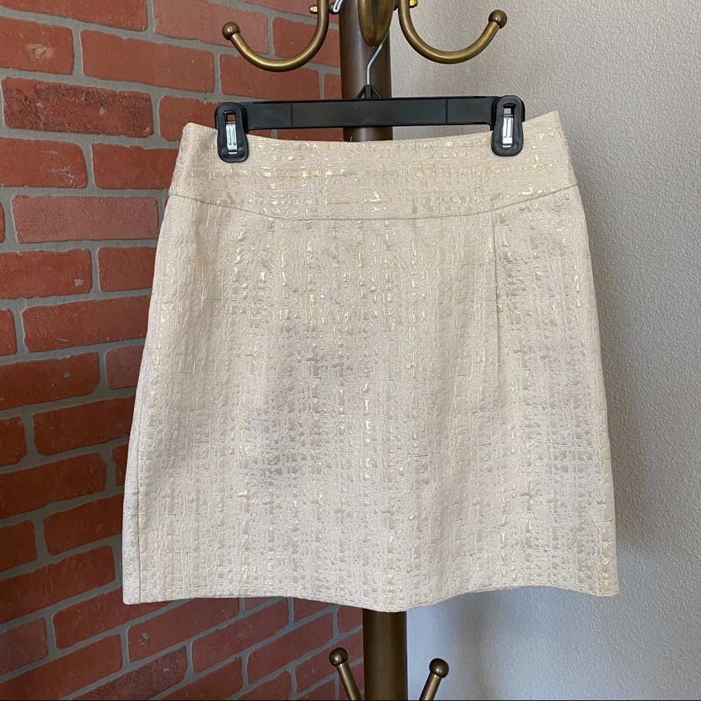 Merona Sz 6 Holiday Gold Sparkle Skirt